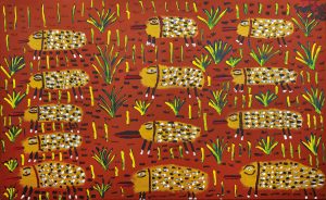 Trevor ‘Turbo’ Brown March of the Echidnas, 2009 199 x 121cm, Acrylic on linen